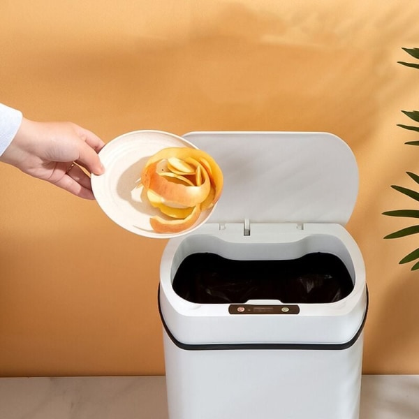 Smart soptunna för kök Hem Smart Home soptunna Soptunna Rum Automatisk sensor soptunna Soptunna Vit 15L