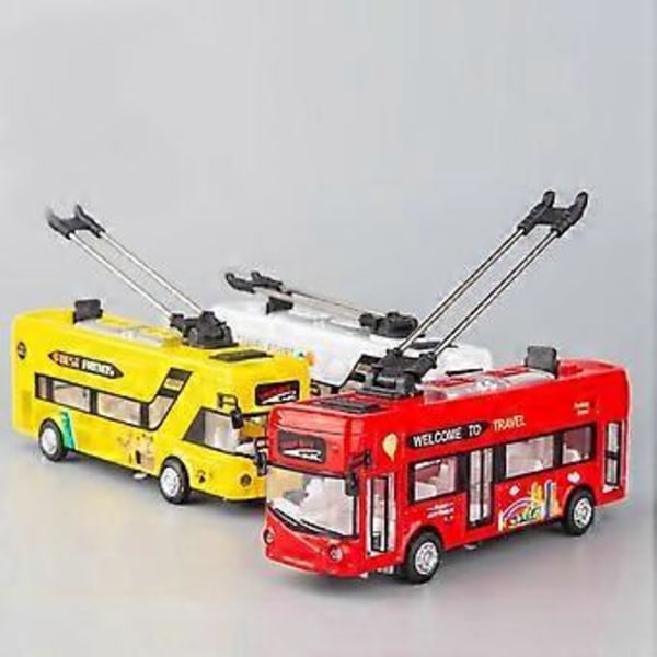 1:50 Legeret Busmodel London Enkelt Sporvogn Bus Køretøjer Billegetøj med Lys & Lyd Samlinger Gul