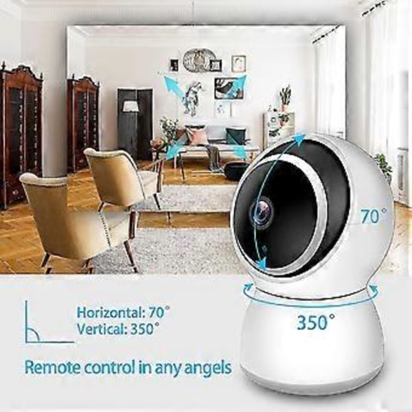 Vauvanvalvontakamera, 1080p Full HD -koti 2,4g Wifi-turvakamera liiketunnistuksella, yönäöllä, 2-suuntaisella äänellä, pilvipalvelulla/TF-kortilla - Vauva/vanhus/lemmikki Mo