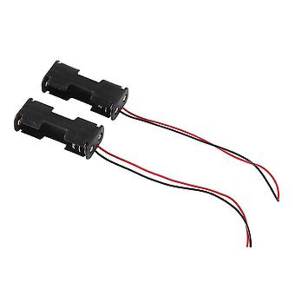 2st Dubbelsidig Öppningsram 2 X 1.5v Aa Batterihållare Svart