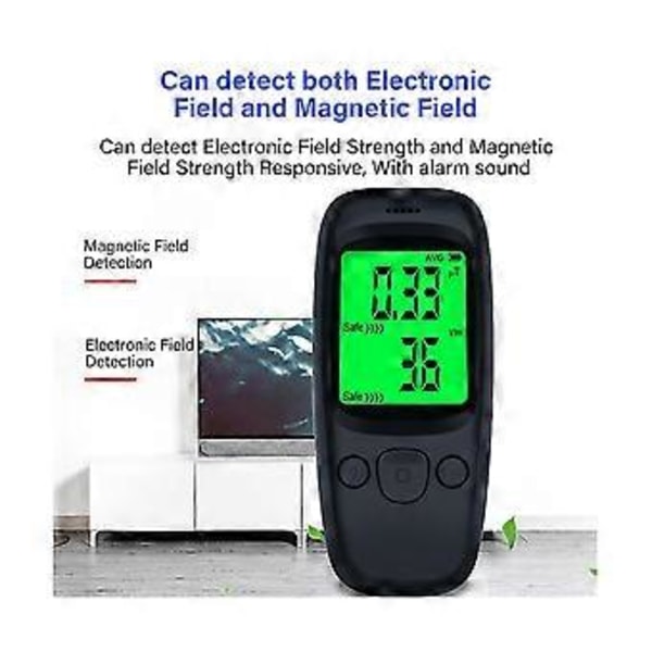 Elektromagnetisk strålingsdetektor LCD Digital Nukleær Tester Emf Meter Håndholdt Teller Utslipp Dosimeter