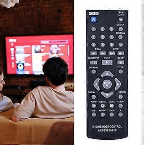 AKB33659510 Erstatningsfjernbetjening til LG DVD-afspiller DVX390 DP122 DVX440 DP520 DP522 DVX452 DVX450 DVX480 DVX492