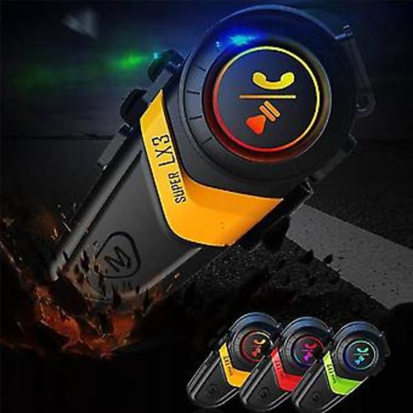 Lx3 Hjelm Bluetooth Bt5.0 Trådløst Headset 1200mah Gul