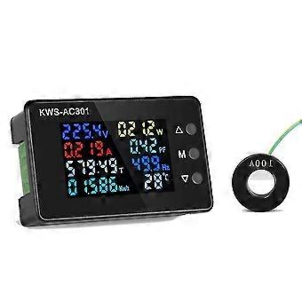 Digitalt Display Strøm Voltmeter 50-300v Ac Wattmeter Multifunksjon Elektrisk Måler Effekt Detektor