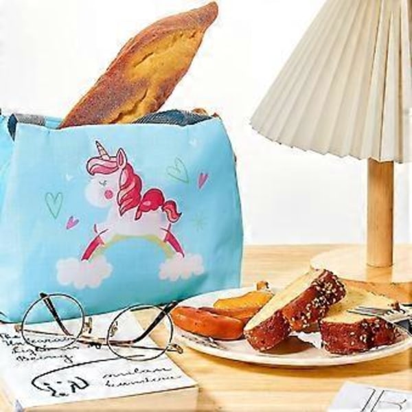 Matboks for barn, Dinosaur, Enhjørning, Isolert Snackboks, Lekkasjesikker Termisk Veske, Bærbar Matveske (d-v2)
