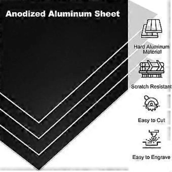 3.3x2.1x1/32 tommer Anodiseret Aluminiumsplade, 10 stk. Rektangulær Metal Aluminiumsplade 0.8mm Tyk Graverings Emner til Laser B
