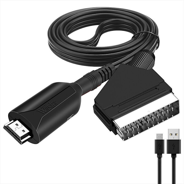 Scart till Hdmi-omvandlare Ljud Video Adapter för HDTV/dvd/set Top Box/ps3/pal/ntsc