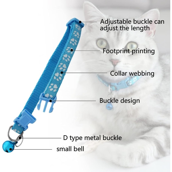 4 st Justerbara valp-ID-halsband med klocka för små hundar och katter