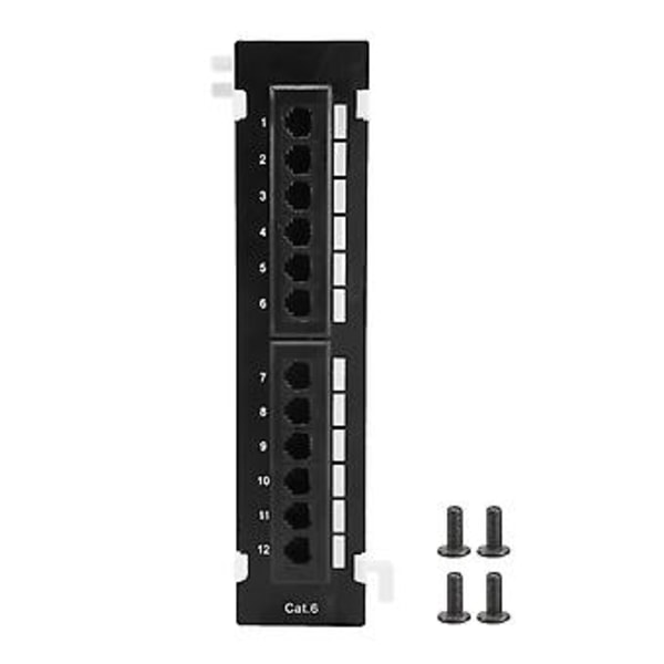 Verktygssats 12 Port Cat6 Panel Rj45 Ing Monteringsfäste för Rack