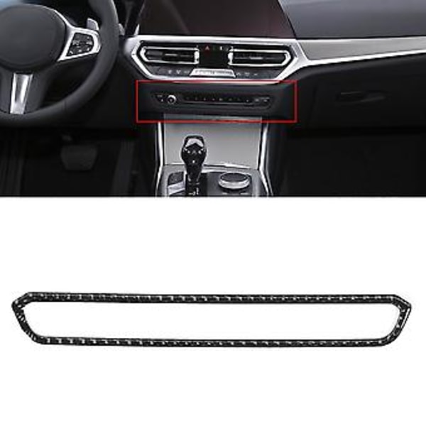 Ekte Karbonfiber Sentral CD Knappepanel Trim Dekorativt Deksel Passer for 3 Serie G20 2020