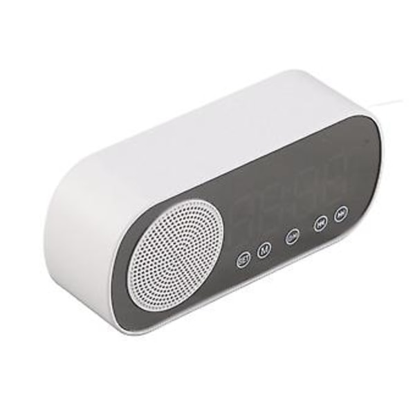 Digital Väckarklocka HIFI FM-radio Uppladdningsbar Bluetooth 5.0 Högtalare Spegelklocka för Läsning Resa
