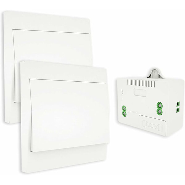 Wireless Switch, No Battery, Wall Remote Control Two-Way, Self-Powered Wall Switch, No Wiring, Wall Panel Transmitter (2-Way Kit), Indoor Outdoor Wa