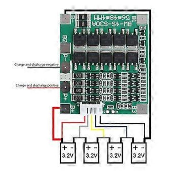 4S 30A Li-ion Lithium Batteri Oplader Beskyttelseskort BMS Til Boremaskine Motor 3.2V med Balance