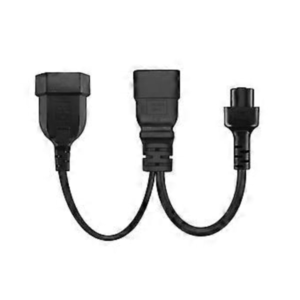 IEC320-C20 Han til IEC320-C5 +EU4.0mm Hun Adapterledning Y-splitter Strømledning