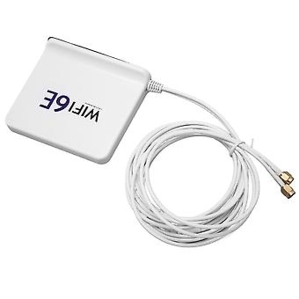 WiFi6E Trådlöst Nätverkskort Antenn Rundstrålande 4dBi Hög Förstärkning 2.4GHz 5.8GHz WiFi Nätverkskort Antenn med SMA-Port Vit