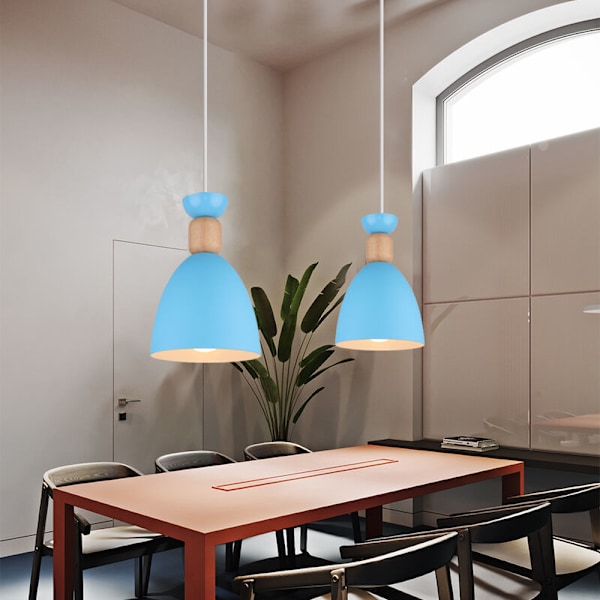 E27 Modern Takpendel Ljus Justerbar Kandelaber Inomhus Hängande Lampa Blå