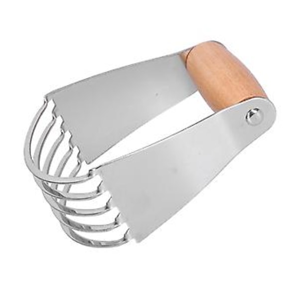 Dejælter i rustfrit stål, kageælter og dejdeler, professionel kagedeler med kraftige blade, træfarve