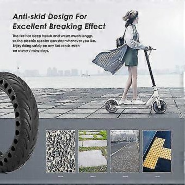 Massivt Däck Mijia Scooter Ersättningsdäck För Mi M365 / Gotrax Gxl V2, 8,5 Tums Scooterhjuls Ersättning Anti Punktering Hjul Däck Fram/Bakdäck