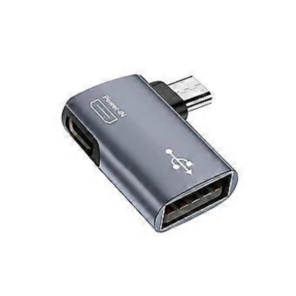 2 st OTG-adapter för 90 graders vänster/höger vinkel Micro-USB till USB OTG-adapter för Android-telefon och surfplatta