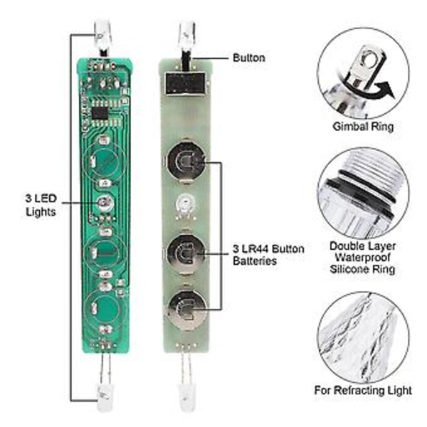 6 stk. Deep Drop LED, under LED-fiske, agn lokkelampe, fiskeverktøy for S