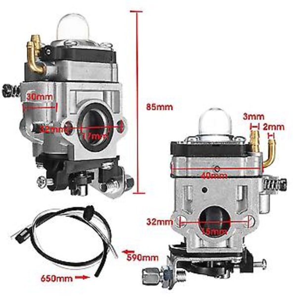 Sykkel Carb Forgasser 15mm 2 Forgassere For 43cc 47cc 49cc 50cc 52cc Scooter Atv Dirt