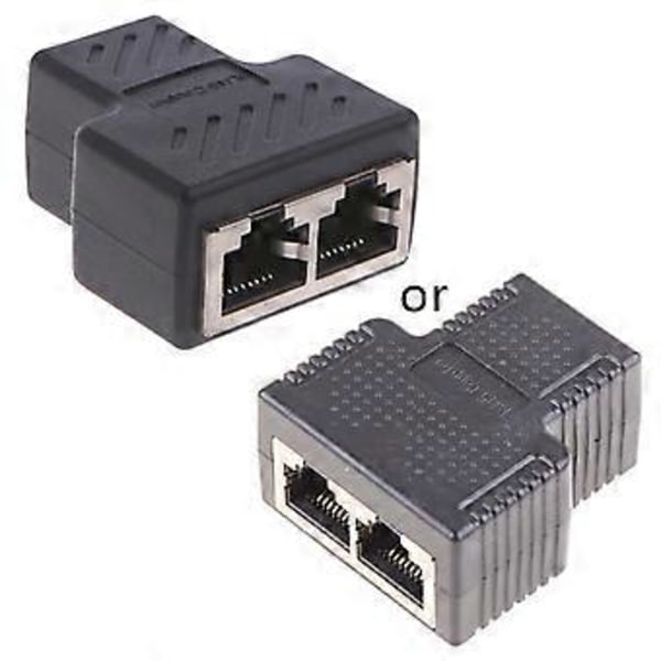 1 til 2 porte hun RJ45 stik adapter netværksforlænger koblingssplitter
