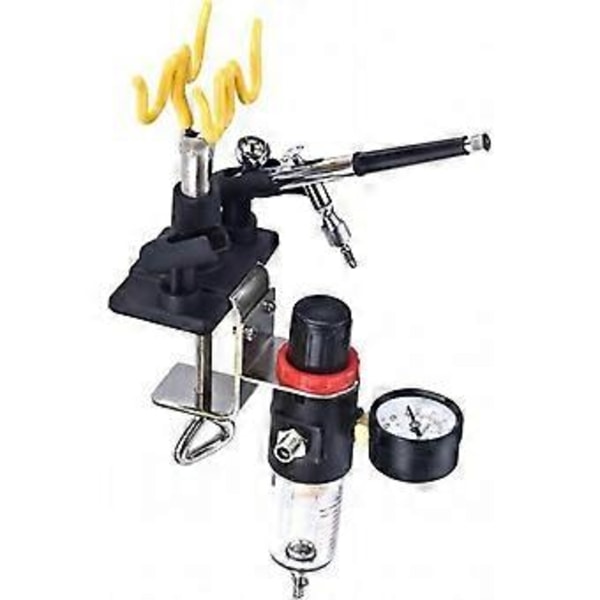 Airbrush Hållare Klämfäste Stativ Kit 4 Fästen Airbrush Bordsbänkstation för Airbrush 360 Graders Vridbar Lutningsset