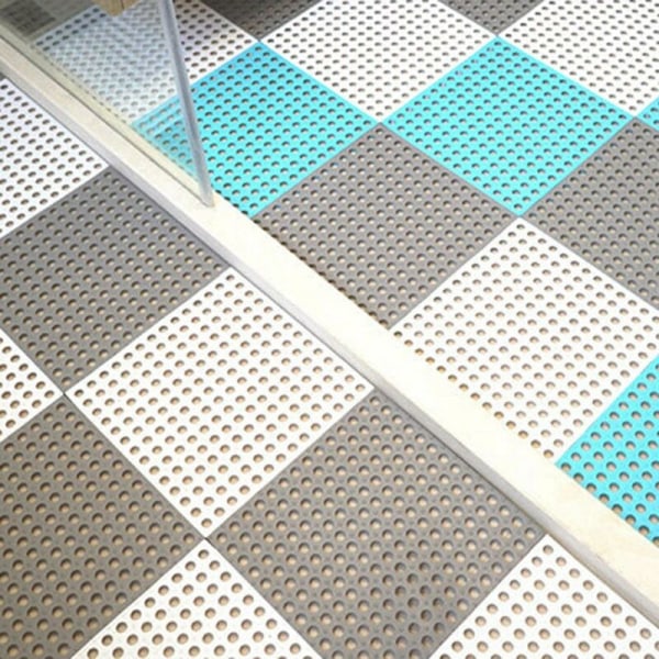 6 stk. skridsikre samle-PVC badeværelse toilet køkken gulvmåtte skridsikker toiletmåtte gulvmåtte 30X30CM