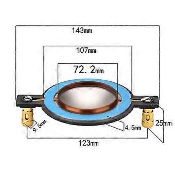 72 Kjerne Audio Høyttaler for Titanium Diskant Svingspole Membran for Titanfilm Diskant Høyttaler Reparasjonstilbehør DIY P