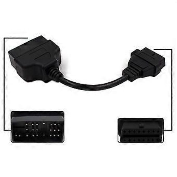 För 22Pin till OBDII 16Pin Hona Kontakt Adapter Kabel för 22 Pin OBD II OBD Diagnostikkabel