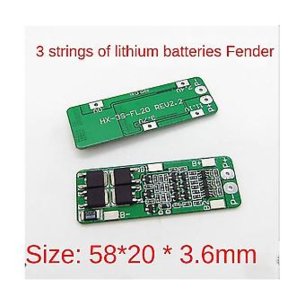 10st 3s 20a - 18650 Laddare Pcb Bms Kort För 12.6v - Cell