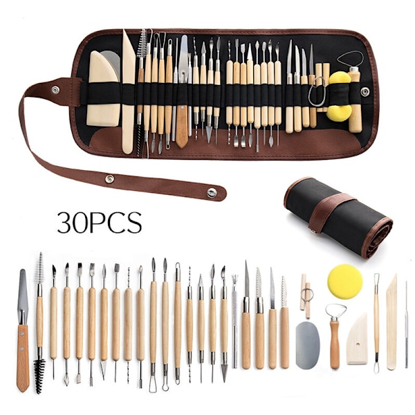 Pottery Tool Clay Sculpture Tools Chisel for Potter / Ceramic Artist Kit 30 Pcs