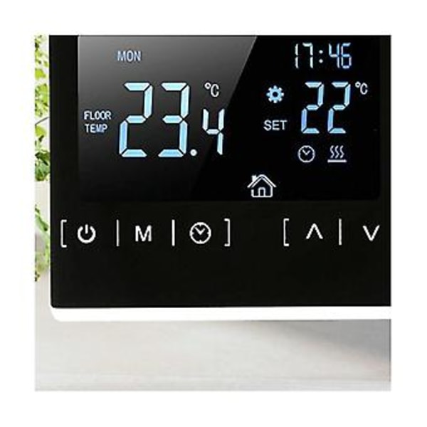 Lcd Kosketusnäyttö Tat Ohjelmoitava Sähköinen Lattialämmitysjärjestelmä Termostaatti Ac 85-250v(bl