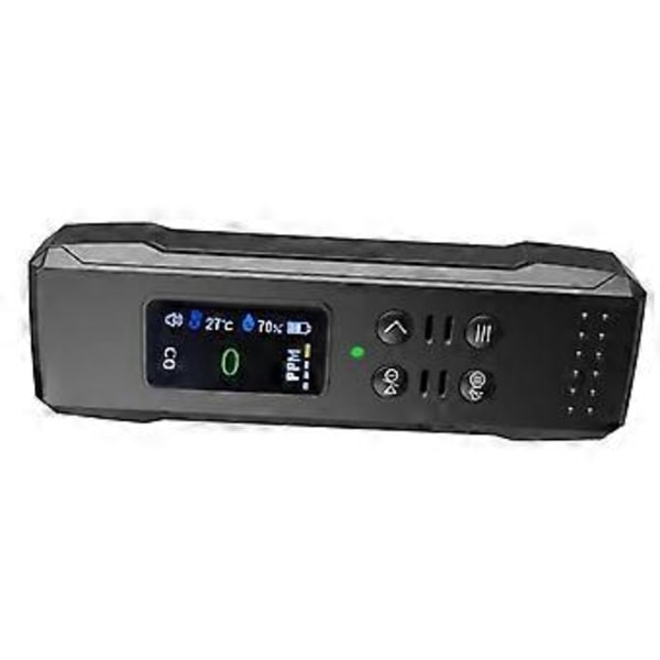 Bærbar elektrokemisk sensor CO-tester LCD-skærm PPM-detektor med lyd- og lysalarm og påmindelse om lavt batteriniveau Sort
