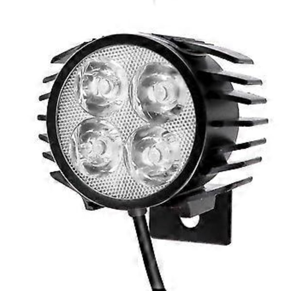 4 LED Elektrisk Cykel 2-I-1 Signalhorn Strålkastare Vikbar Vattentät Starkt Framljus Aluminium 12W Ebike Scooter