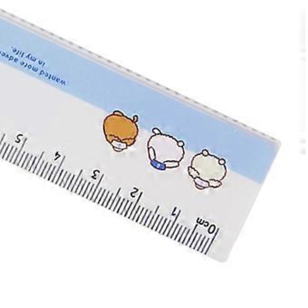 15 cm lineal i plastik med tegneseriemønster og bølget kant, lige lineal til studerende, børn, skole, kontor, måling
