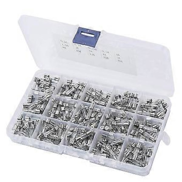 Glas Sikring 0.5 1 1.6 2 2.5 3 3.15 4 5 6.3 8 10 12 15 20A Ampere 250V 5x20mm Hurtig Glas Sikring
