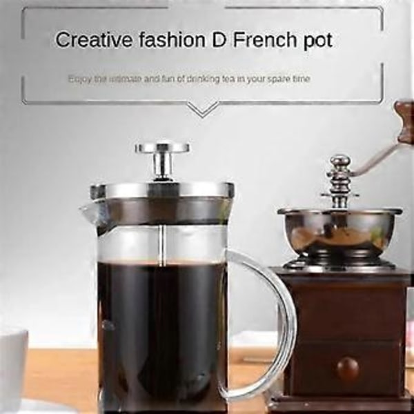 Pressokanna Kaffekannor Rostfritt Stål Glas Kaffebryggare Multifunktionell Handpress Kanna Kaffetillbehör 350ml