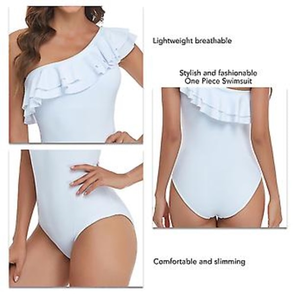 One Piece Dame One Shoulder Badedragt Strand Flæse Badedragt Asymmetrisk Kvinde Badetøj Rygløs Tankini
