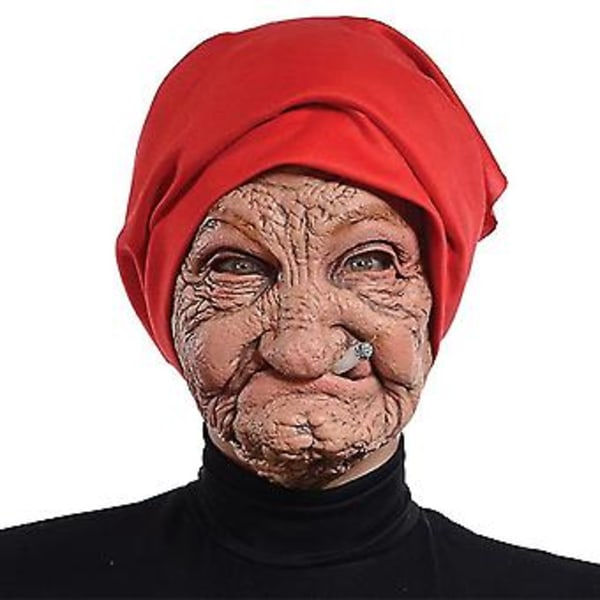 Halloween-kauhupäähine, vanhan naisen kasvonaamio, lateksipäähine Halloween-juhliin, cosplay-rekvisiitta