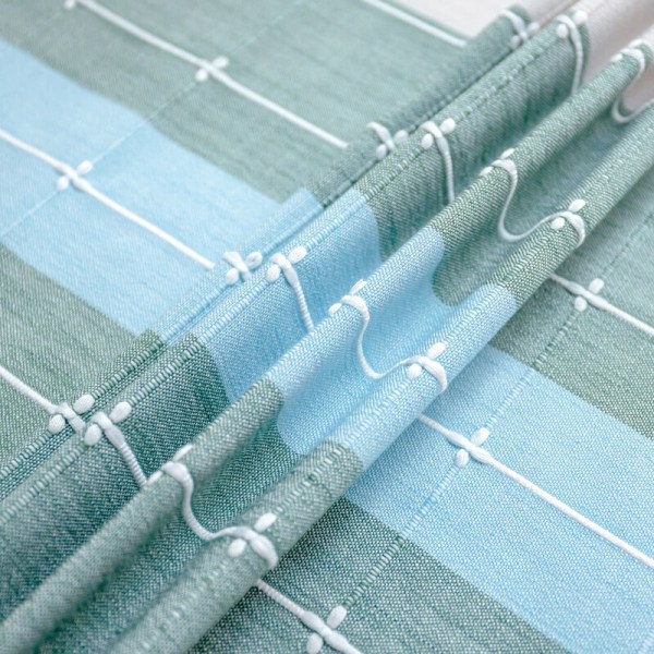 Solid Bomull och Linne Rektangulär Bordsduk Rutiga Broderi Tofs Bomull Linne Bordsduk för Kök Matsal Dekoration (140x140