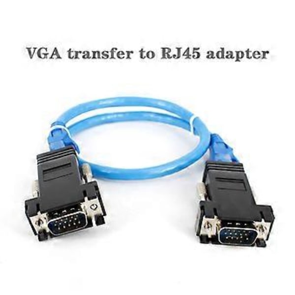 VGA Förlängare Hane Till Lan Cat5 Cat5e/6 RJ45 Ethernet Hona Konverter Adapter