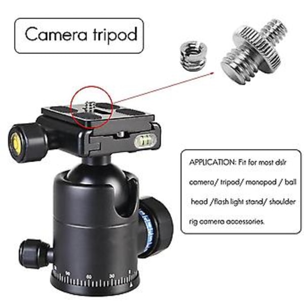 10 st 1/4 tum och 3/8 tum kameraskruv adapter omvandlare gängad fästsats för stativ monopod B