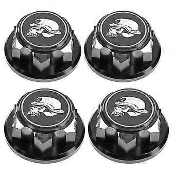 4 stk 17mm M12 Metall Hjul Hex Mutter Deksel for 1/7 Motor KM RC Bil Arrma Mojave Oppgraderingsdeler, Svart