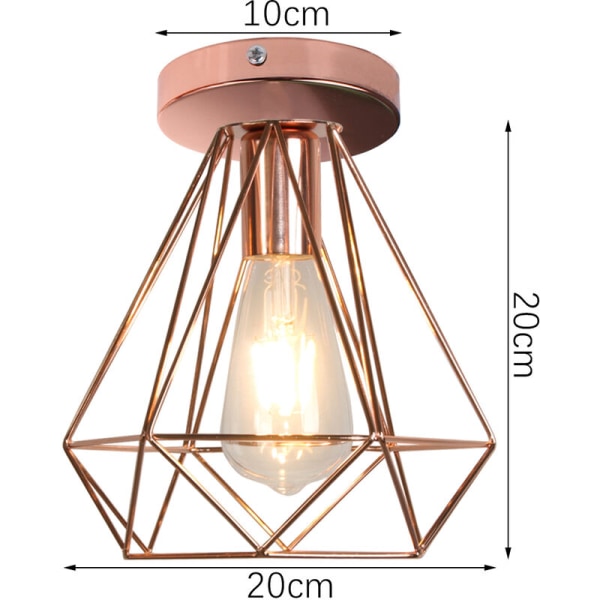 E27 Moderne taklampe innfelt taklampe Rose Gold taklampe Ø20CM 2 stk