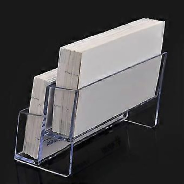 2 Pak Klar Visitkortholder 2 Niveauer Plastikkort Stand Organizer (4-d-w)