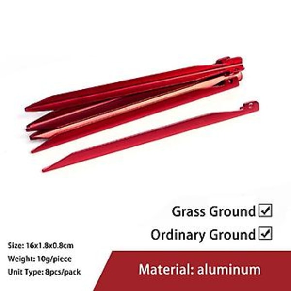 Tältpinnar för utomhuscamping, aluminiumlegering ABS vandring skruv tältspik för sand snö gräsmark, flera valmöjligheter - 6 st gula plast 1#