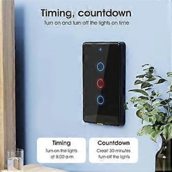 Tuya Zigbee Smart Switch Home Magnetisk Relæ Væg Touch Switch Fjernbetjening Stemmestyring Timer Wifi Switch