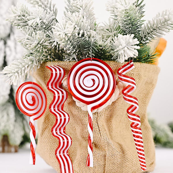 Jule Lollipop Ornament Xmas Tre Godteri Dekorasjoner For Hjemmefest Stil 3