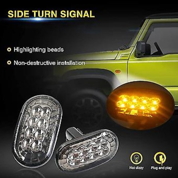 Gule LED Sideblinklys til Jimny Jb74 Jb64 2018- Udskiftning af Blinklysindikator, Smo